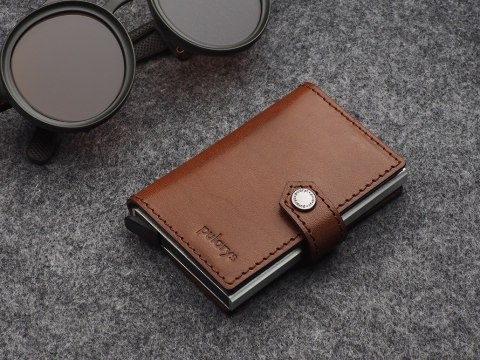 Portfel EASY WALLET Pularys Skóra Nomad brązowy 6,5x9,5x2,5 cm