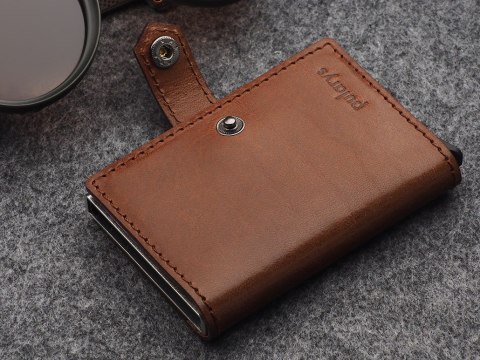 Portfel EASY WALLET Pularys Skóra Nomad brązowy 6,5x9,5x2,5 cm
