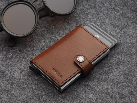 Portfel EASY WALLET Pularys Skóra Nomad brązowy 6,5x9,5x2,5 cm