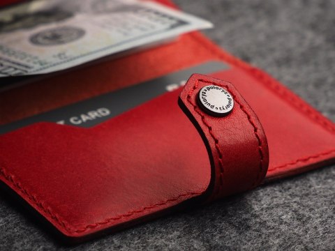 Portfel EASY WALLET Pularys Skóra Nomad Czerwony 6,5x9,5x2,5 cm