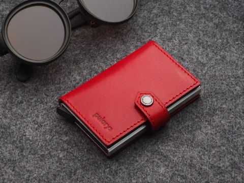 Portfel EASY WALLET Pularys Skóra Nomad Czerwony 6,5x9,5x2,5 cm