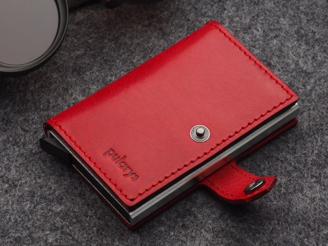Portfel EASY WALLET Pularys Skóra Nomad Czerwony 6,5x9,5x2,5 cm