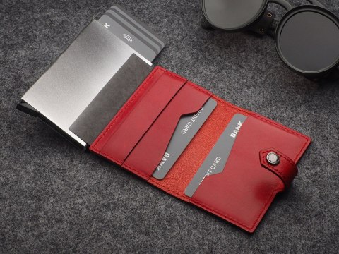 Portfel EASY WALLET Pularys Skóra Nomad Czerwony 6,5x9,5x2,5 cm