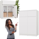 Komoda Biała z Szufladami Szafka Do Salonu Sypialni 97x70x39,5 Lilia 2S-2DD