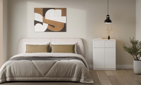 Komoda Biała z Szufladami Szafka Do Salonu Sypialni 97x70x39,5 Lilia 2S-2DD