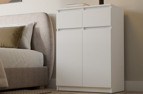 Komoda Biała z Szufladami Szafka Do Salonu Sypialni 97x70x39,5 Lilia 2S-2DD