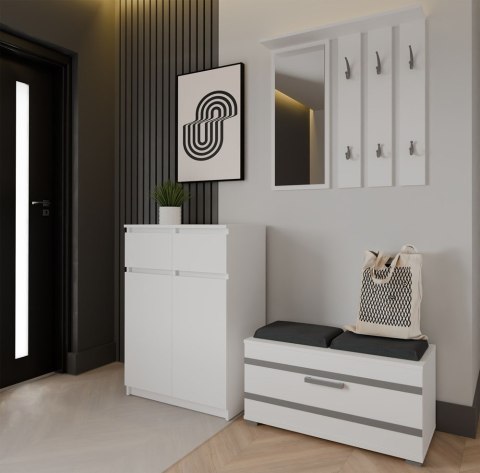 Komoda Biała z Szufladami Szafka Do Salonu Sypialni 97x70x39,5 Lilia 2S-2DD