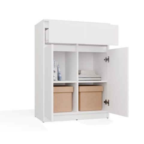 Komoda Biała z Szufladami Szafka Do Salonu Sypialni 97x70x39,5 Lilia 2S-2DD
