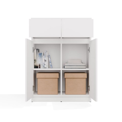 Komoda Biała z Szufladami Szafka Do Salonu Sypialni 97x70x39,5 Lilia 2S-2DD