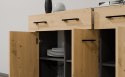 Komoda Szafka 3 Szuflady 3 Drzwi do Salonu Dąb Artisan Antracyt Paloma 3S3D