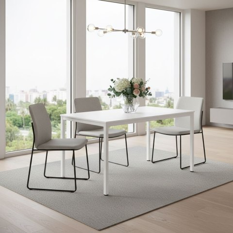 Stół do kuchni jadalni dla 4-5 osób biurko komputerowe 120x60 cm biały ModernHome