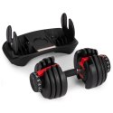 Hantel regulowany żeliwny z podstawką obciążenie 2,5-24 kg ModernHome