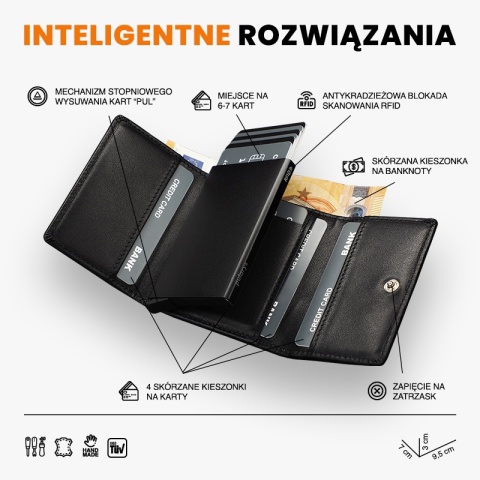 Portfel Skórzany Damski Czerwony Skóra Italia RFID Pularys Bosto Na Prezent
