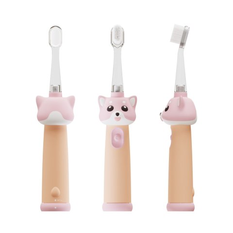 VITAMMY ePUPPY Szczoteczka soniczna do zębów dla dzieci 0-6, dwie końcówki, różowa