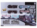 ELEKTRYCZNA KOLEJKA RAIL KING, PAROWÓZ + 3 WAGONY