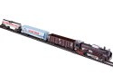 ELEKTRYCZNA KOLEJKA RAIL KING, PAROWÓZ + 3 WAGONY