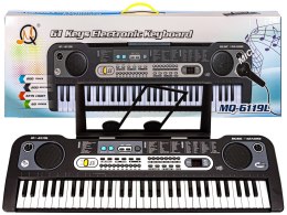 Keyboard Mq-6119l Organki, 61 Klawiszy, Mikrofon, Nauka Gry