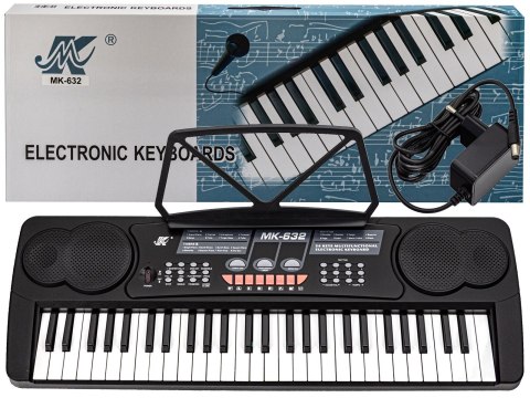 Keyboard Organy 54 Klawisze Zasilacz Mikrofon Mk-632