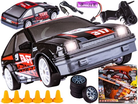 Auto Samochód Do Driftu Zdalnie Sterowane Rc 1:24 2,4 Ghz 4wd Czarny