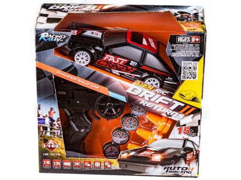 Auto Samochód Do Driftu Zdalnie Sterowane Rc 1:24 2,4 Ghz 4wd Czarny