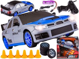 Auto Samochód Do Driftu Zdalnie Sterowane Rc 1:24 2,4 Ghz 4wd Srebrny