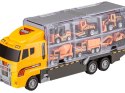 Ciężarówka Auto Transporter Zestaw 12w1 Autka Budowlane Helikopter Koparka