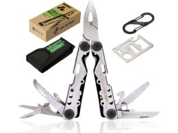 NARZĘDZIE WIELOFUNKCYJNE JAKEMY MULTITOOL 10W1 KOMBINERKI, NÓŻ, PIŁA, KARTA PRZEŻYCIA