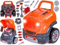 Zestaw Mechanika, Samochód Auto Silnik Do Rozkręcania, Warsztat 61 Elementów, Pomarańczowy Jeep
