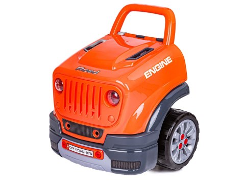 Zestaw Mechanika, Samochód Auto Silnik Do Rozkręcania, Warsztat 61 Elementów, Pomarańczowy Jeep