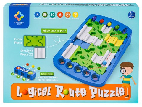 EDUKACYJNA, LOGICZNA GRA, UKŁADANKA, PUZZLE, TOR DLA KULEK