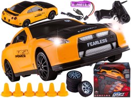 Samochód Zdalnie Sterowany Do Driftu Auto Rc Drift 1:24 2,4 Ghz 4wd Żółty