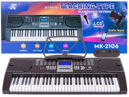 Keyboard Organy 61 Klawiszy Zasilacz Mikrofon Mk-2106