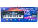 Keyboard Organy 61 Klawiszy Zasilacz Mikrofon Mk-2106