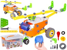 Klocki Elastyczne, Konstrukcyjne 165 El. Samochód, Quad, Helikopter, Samolot, Robot Do Rozkręcania I Skręcania 5w1