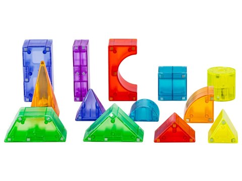 Klocki Magnetyczne, Konstrukcyjne, Świecące Elementy, Figury 3d 64 El.