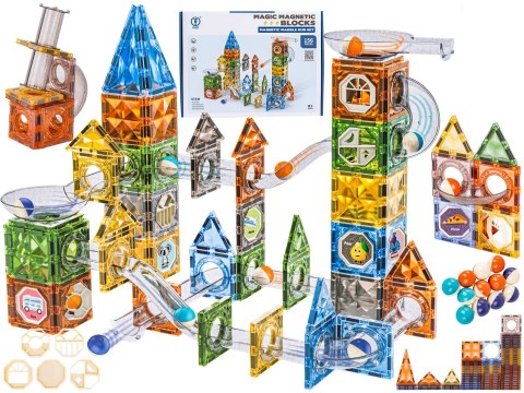 Klocki Magnetyczne Konstrukcyjne Tor Kulkowy 156 El. Kulodrom