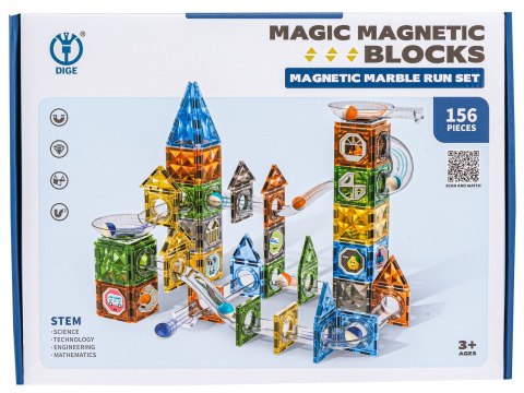 Klocki Magnetyczne Konstrukcyjne Tor Kulkowy 156 El. Kulodrom