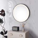 Lustro łazienkowe LED okrągłe ścienne 80 cm 3 barwy włącznik dotykowy regulacja jasności ModernHome