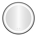 Lustro łazienkowe LED okrągłe ścienne 80 cm 3 barwy włącznik dotykowy regulacja jasności ModernHome
