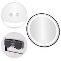 Lustro łazienkowe LED okrągłe ścienne 80 cm 3 barwy włącznik dotykowy regulacja jasności ModernHome