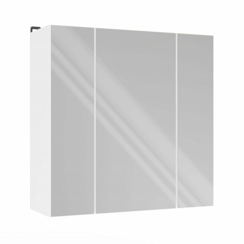 Szafka Łazienkowa Wisząca Biała z Lustrem półki 3 Drzwi 60 cm mat Lapo
