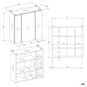 Szafka Łazienkowa Wisząca Biała z Lustrem półki 3 Drzwi 60 cm mat Lapo