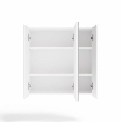 Szafka Łazienkowa Wisząca Biała z Lustrem półki 3 Drzwi 60 cm mat Lapo