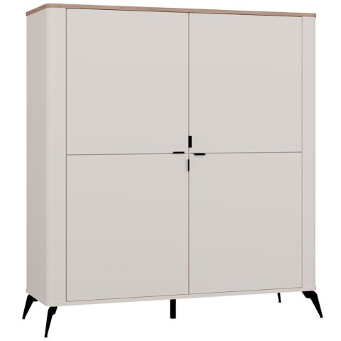 Komoda Szafka do Salonu Dąb Castello Kaszmir 4 Drzwi Półki 125x135 Lora 4D