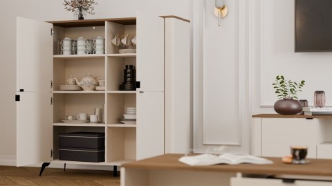 Komoda Szafka do Salonu Dąb Castello Kaszmir 4 Drzwi Półki 125x135 Lora 4D