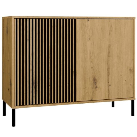 Komoda Szafka do salonu Dąb Artisan Lamele Front Ryflowany Tip-on Siena 2D