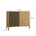 Komoda Szafka do salonu Dąb Artisan Lamele Front Ryflowany Tip-on Siena 2D