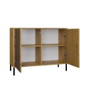 Komoda Szafka do salonu Dąb Artisan Lamele Front Ryflowany Tip-on Siena 2D