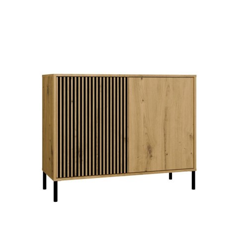 Komoda Szafka do salonu Dąb Artisan Lamele Front Ryflowany Tip-on Siena 2D