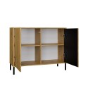 Komoda Szafka do salonu Dąb Artisan Lamele Front Ryflowany Tip-on Siena 2D